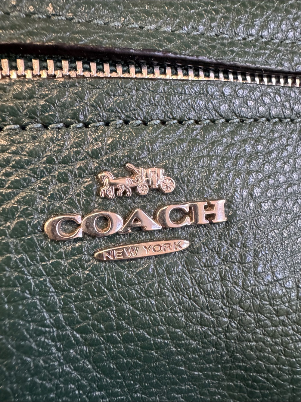 🍃COACH Prairie Satchel Pebble Leather Forest Green Crossbody Bag Style 79997 - Picture 3 of 16